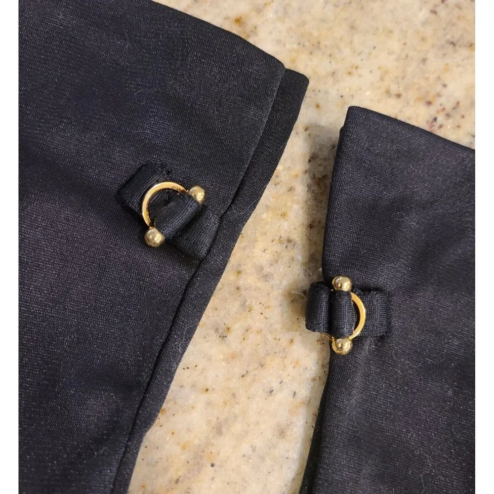 Vintage Size M Black Nylon Stretch Formal 9.5